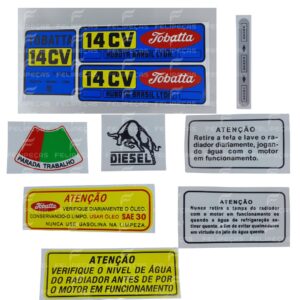 Kit de Decalque do Microtrator Tobatta M140 14Hp