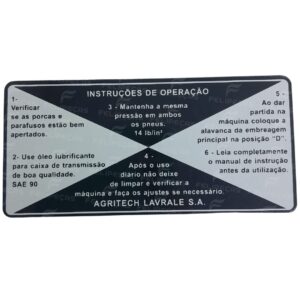 Placa Instruções Yanmar