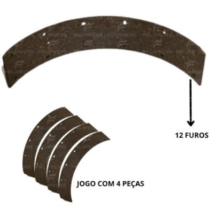 Lona de Freio Trator Agrale 4200 4300 (Jogo 4 Peças)